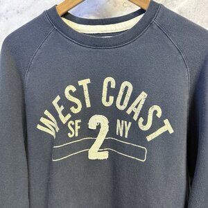 Old Navy Surplus Sweatshirt Mens XL 23.5x27 Blue West Coast Crew Neck